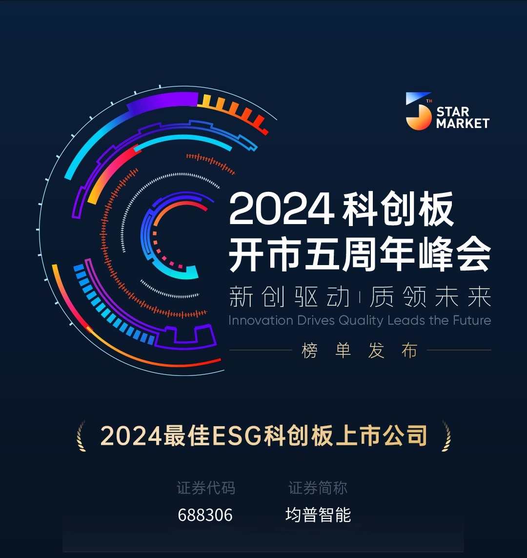 均普智能荣获2024最佳ESG科创板上市公司 | 立足新时代“双碳”